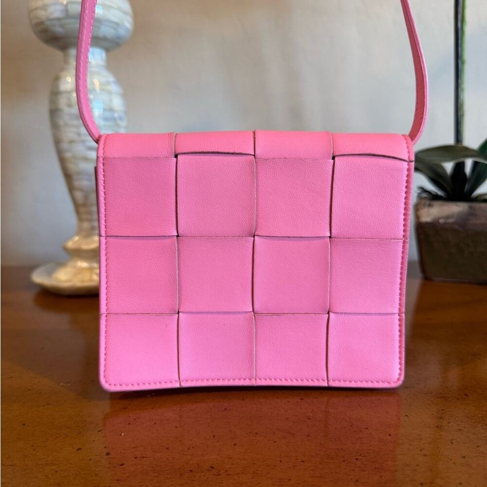 Bottega Veneta Pink Leather Crossbody Bag